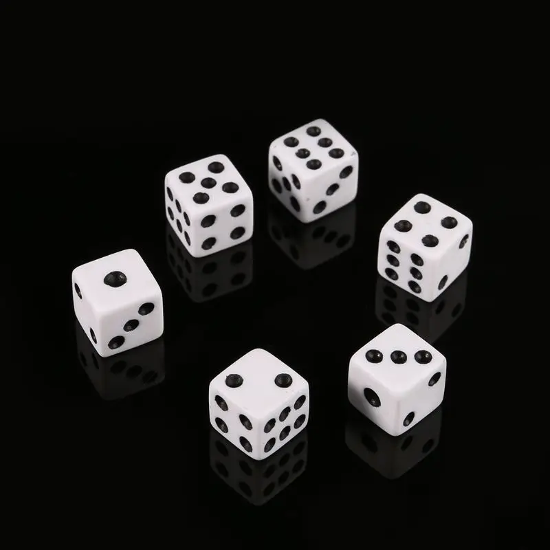 

100 шт., пластиковые игральные кости, 8 мм