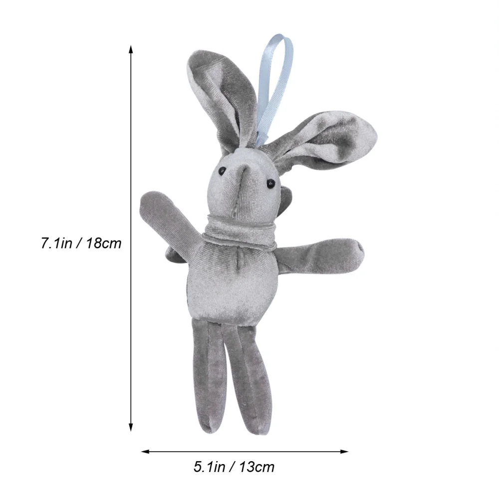 

Mini Rabbit Plush Stuffed Animal Bunny Keychain Doll Key Ring Bag Pendant Cartoon Gift Toys (Grey)