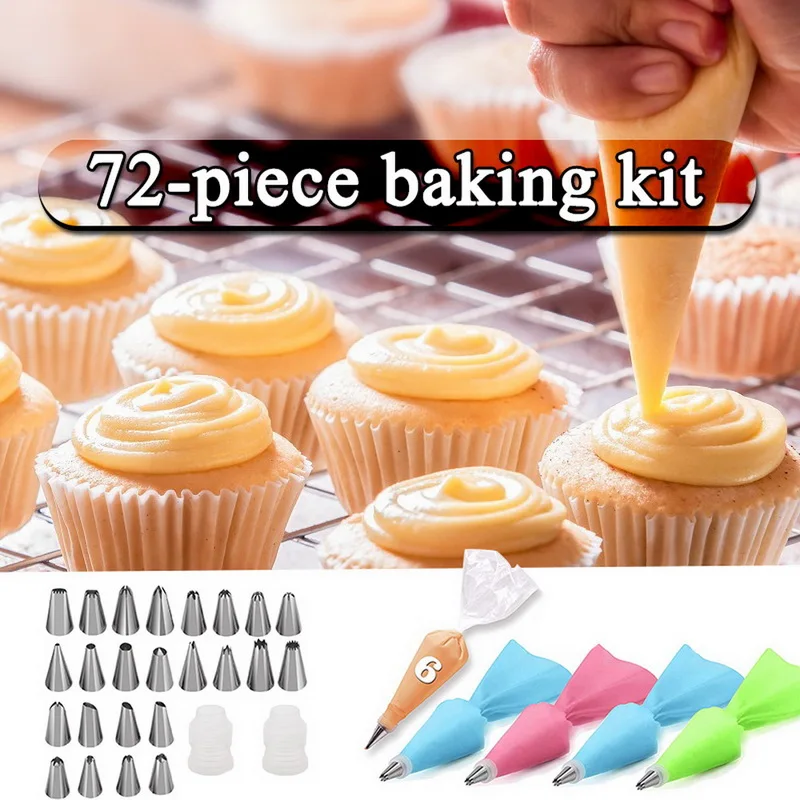 72 шт. Набор принадлежностей для украшения торта с глазурью наконечники выпечки
