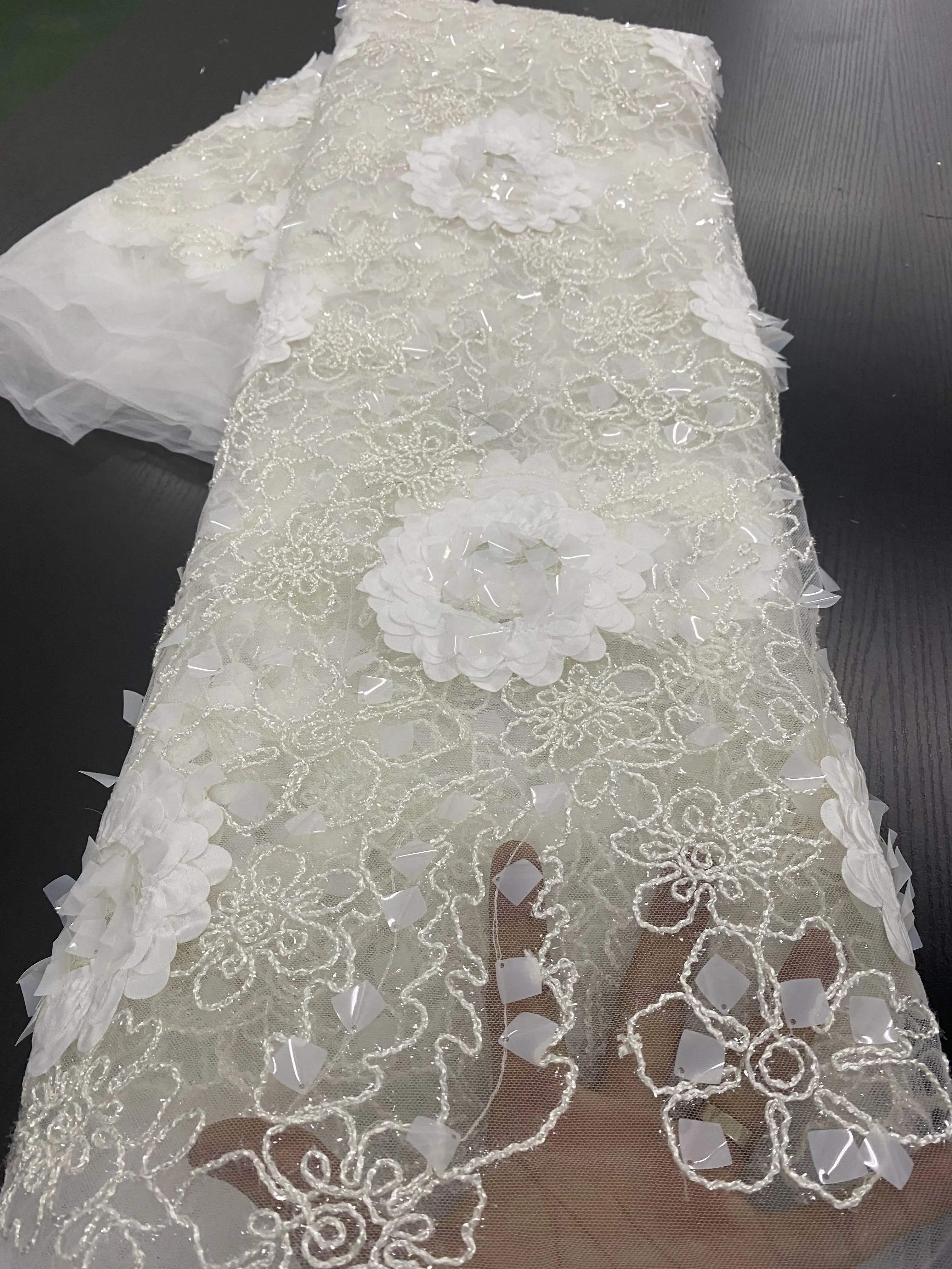 Африканская французская 3D Тюлевая кружевная ткань 2021 высококачественное