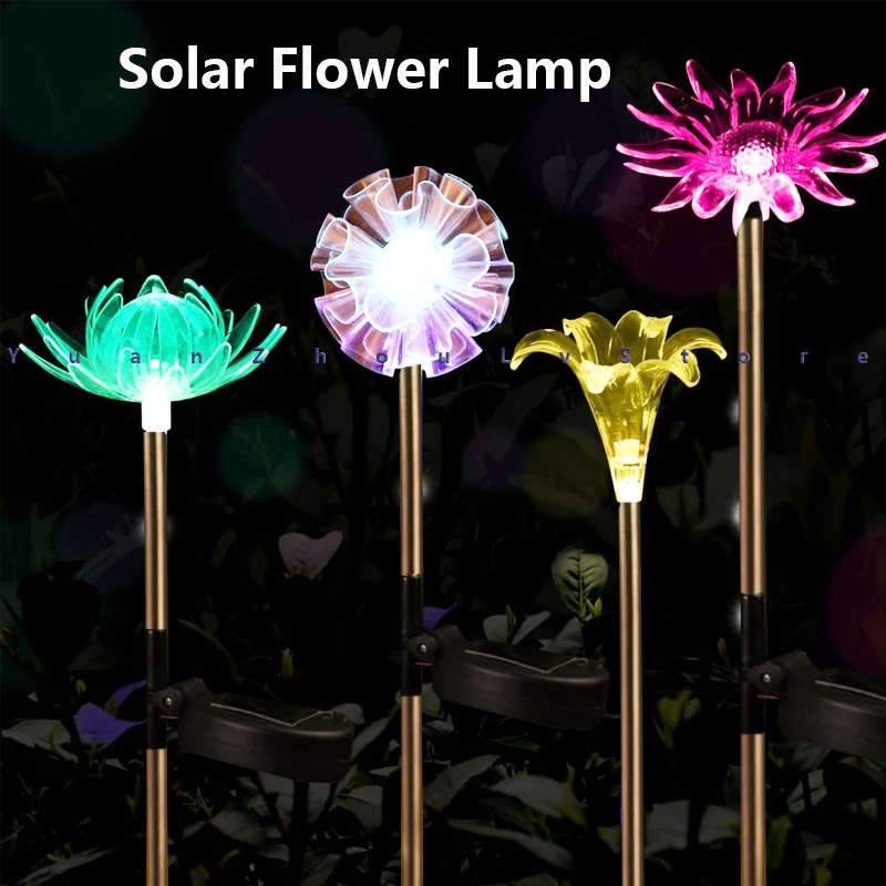 

Садовая лампа на солнечной батарее Muiltcolor наружный светильник ночного освещения лилии Снежинка с рисунком "Подсолнух" Фонари Двор Сад Путь п...