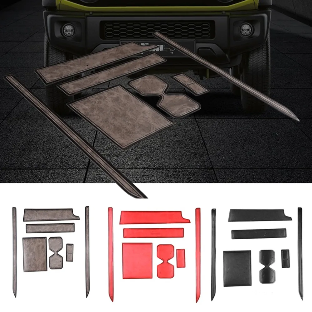 

Car Door Groove Pad Waterproof For Suzuki Jimny 2019 2020 JB74 JB64 Leather Anti-slip Door Gate Slot Mats Auto Interior Supplies