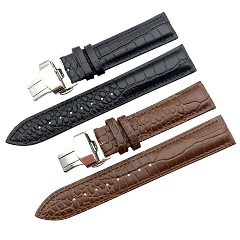 Ремешок для часов из натуральной кожи с крокодиловым узором браслет наручных