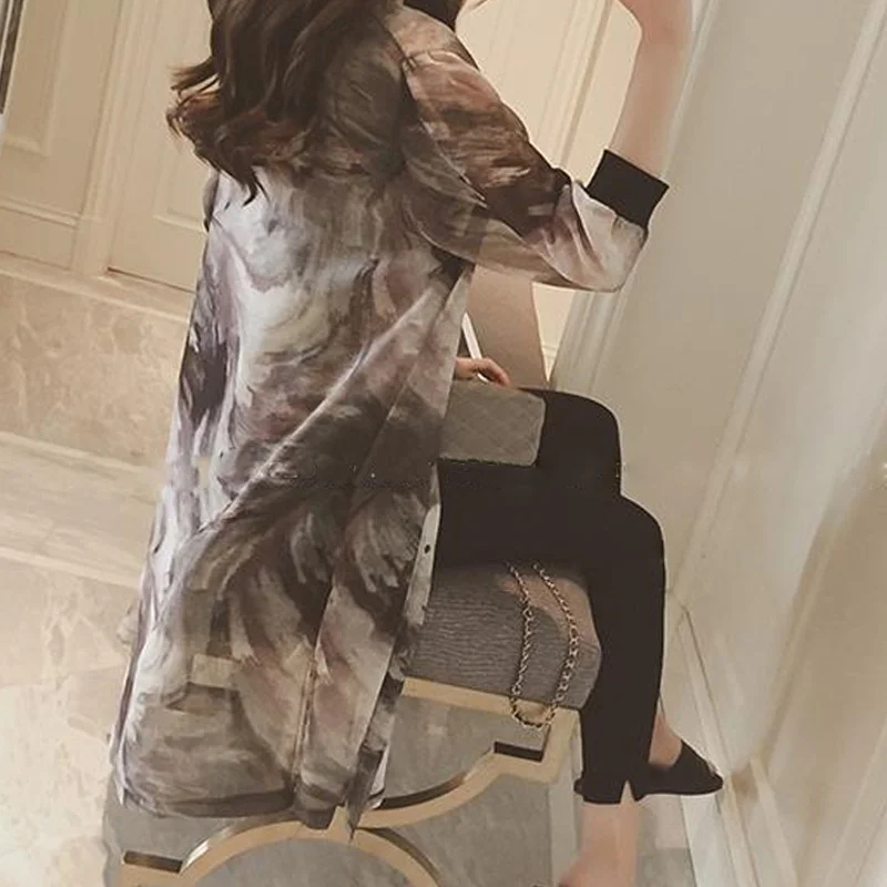 Женская Летняя Пляжная накидка кимоно с цветочным принтом| |