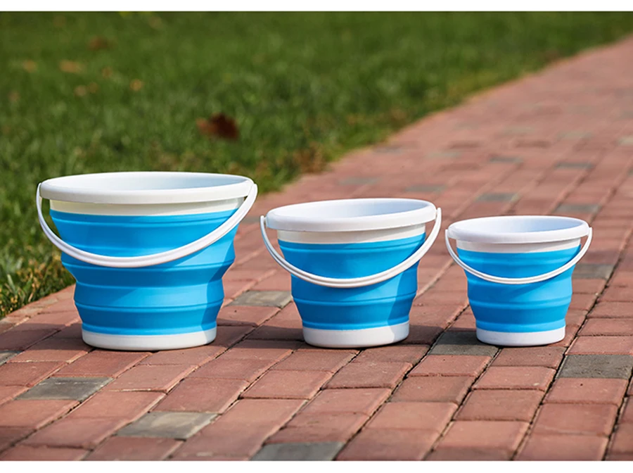 1.5-10L Portable Folding Bucket Outdoor Thick PP Silicone Fishing Supplies Folding Bucket for Fishing Promotion camping Car Wash