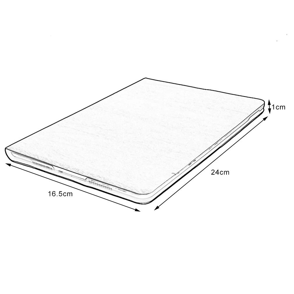 Чехол для планшета из экокожи компактного размера однотонный книжка с