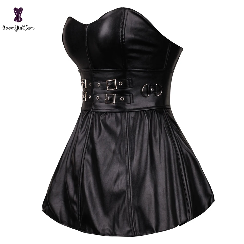 Жесткий корсет на шнуровке с пряжкой пуш-ап в стиле панк пикантное бюстье овебюст