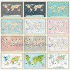 Карта мира Плакат мягкая животная тема обучение алмазная живопись 5D Сделай Сам подарок настенное украшение детская комната Картина декор искусство