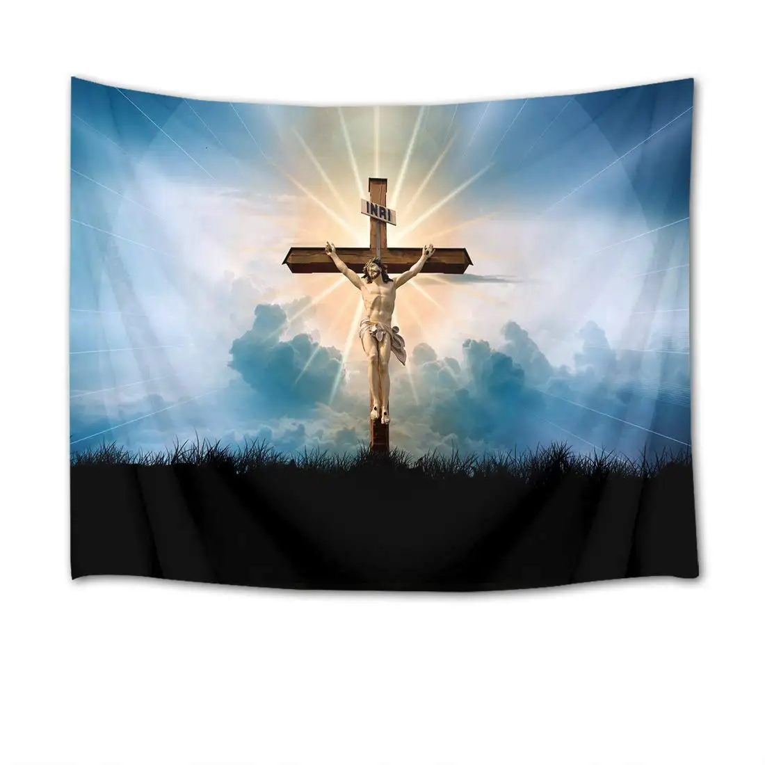 Христос на кресте 3D акварельное настенное одеяло христианский гобелен | Дом и сад