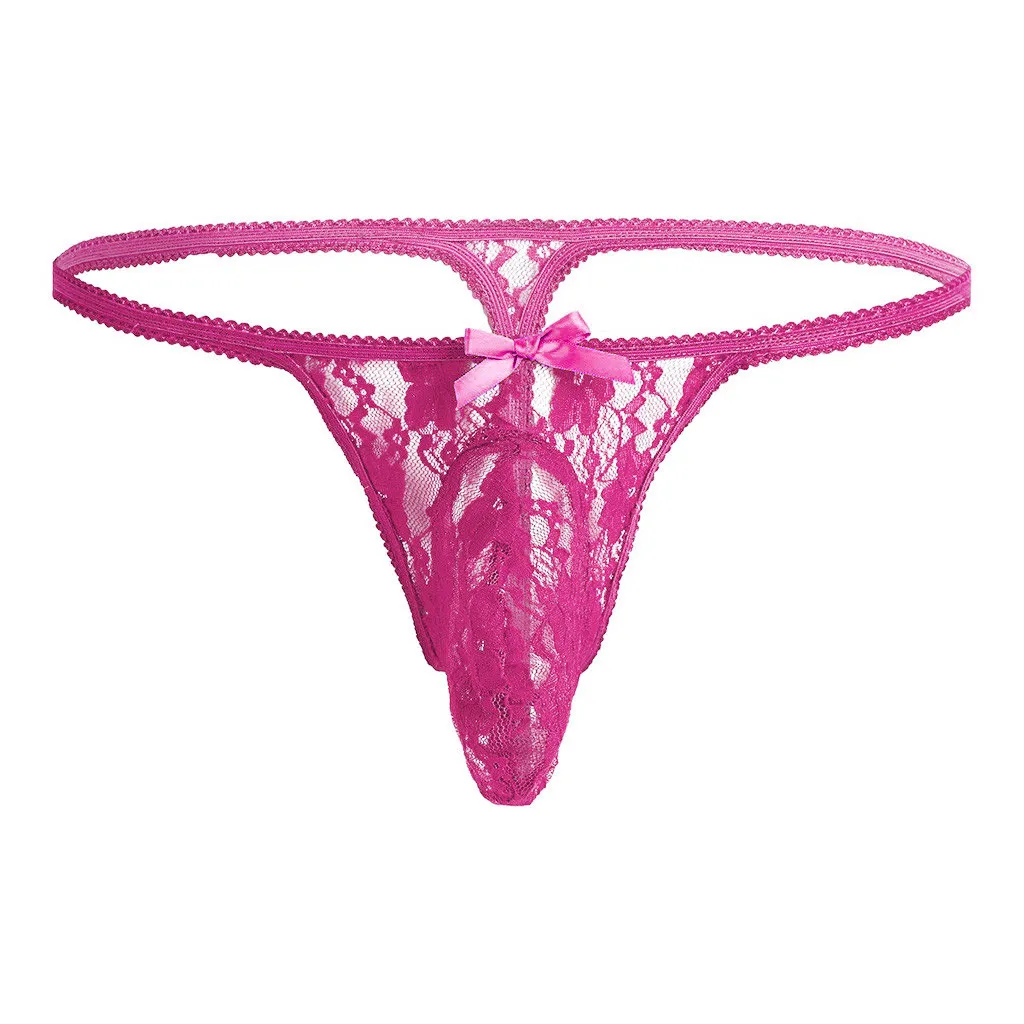 Men's G-String T-Back Shorts Men Underwear Stylish Lace Pattern hombre Sexy G String Cueca Gay Penis Lingerie | Тематическая