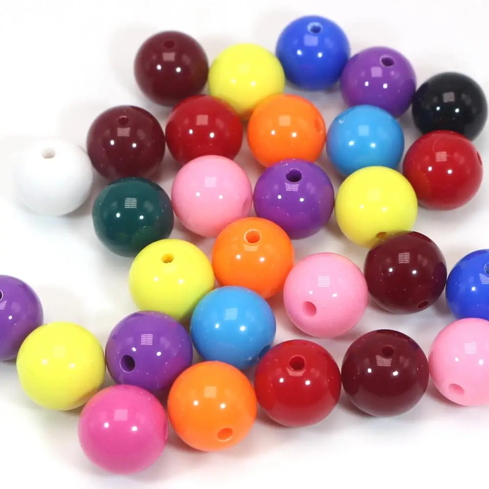 50 разноцветных акриловых круглых бусин из пузырчатой резинки 14 мм (0 55 дюйма)