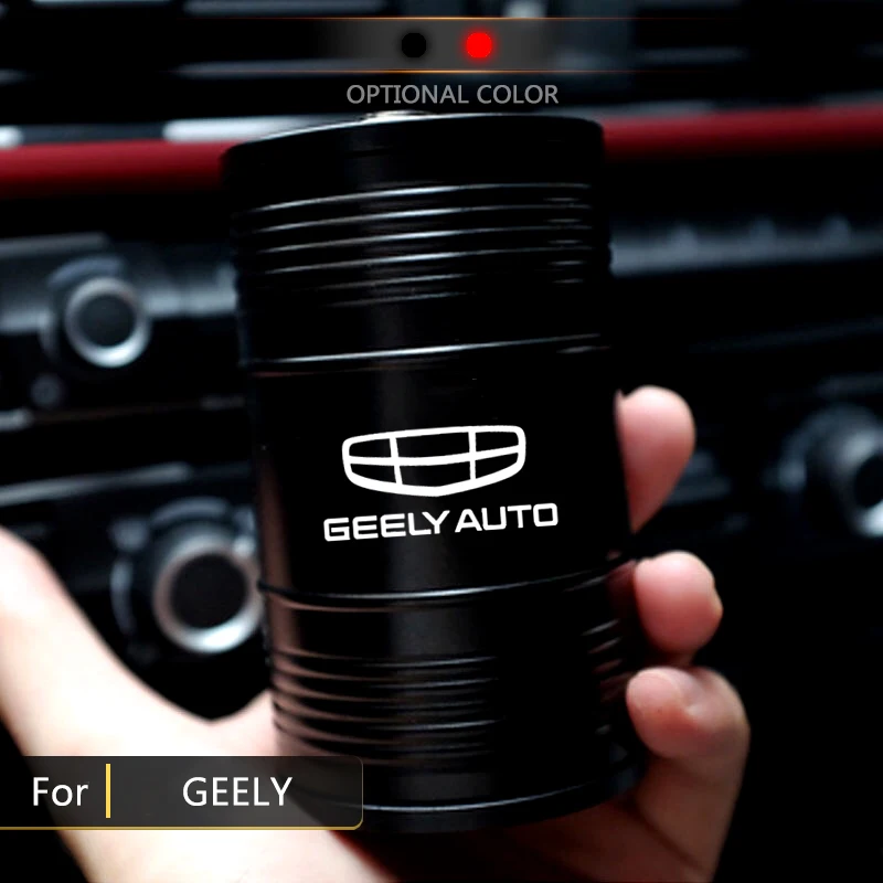 

Suitable For Geely Auto Parts Car Logo Men's Interior Ashtray Tool Belt High Rotation Flame Retardant Cigarette Case Cover