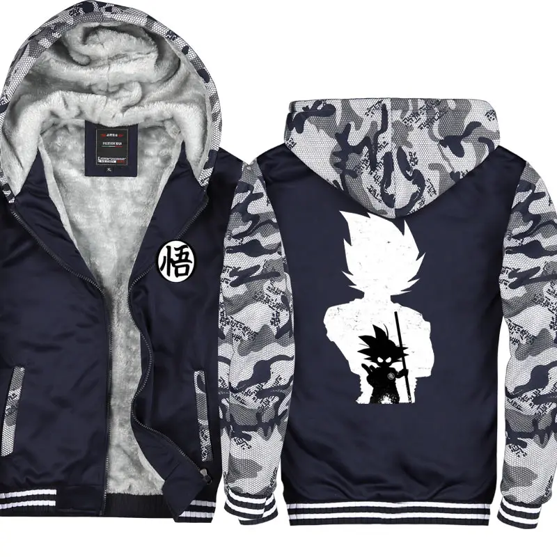 

Anime Z Goku Cartoon Winter Hoodies Men Jacket Men Hoodies Thicken Warm Fleece Zipper Raglan Coat Male Tops Tracksuits