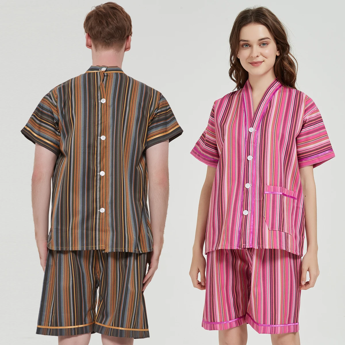 Japanese Mens Kimono Pajamas Suits Male Robe Gown 2Pcs/Set Lounge Bathrobe Sleepwear Loose Man Cotton Comfortable Pajamas Hombre