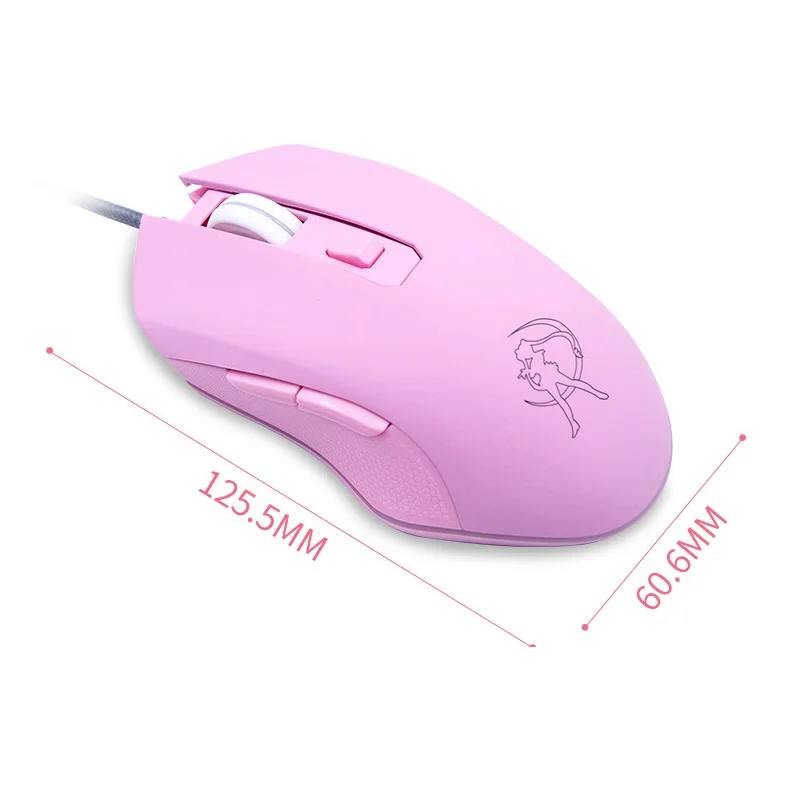 

Pink Computer Mouse Colorful Backlit Gaming Mouse Optical Wired Mouse Fashion Sailor Moon Mouse Girl Women Silent Mouse 2400DPI