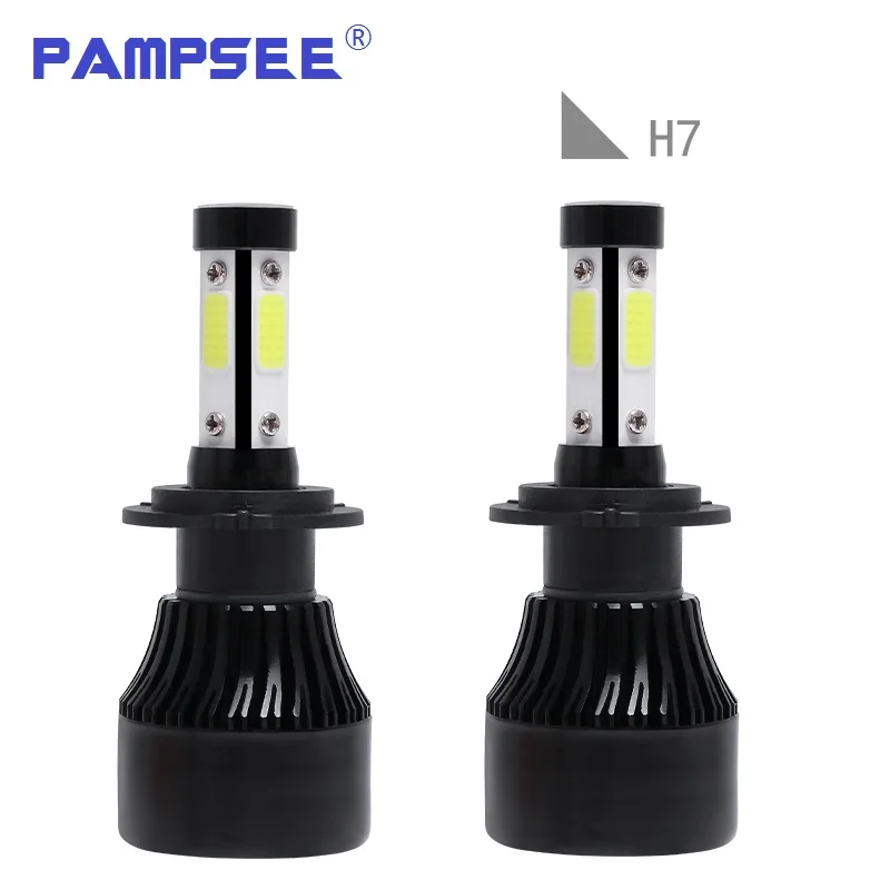 PAMPSEE/Новинка 4 боковых люменов H7 Автомобильные светодиодные лампы для фар 80 Вт 8000lm