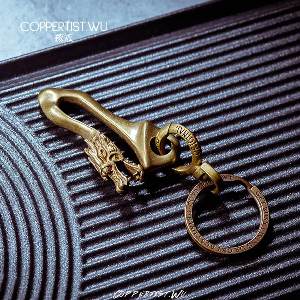 COPPERTIST.WU Универсальное кольцо с бронзовой надписью аксессуары для брелоков