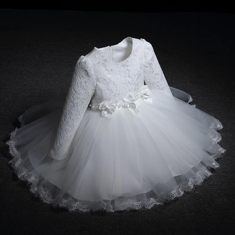 Girl princess dress 1 year baby baptism banquet clothes girls spring and autumn long sleeve lace new party kids | Детская одежда и