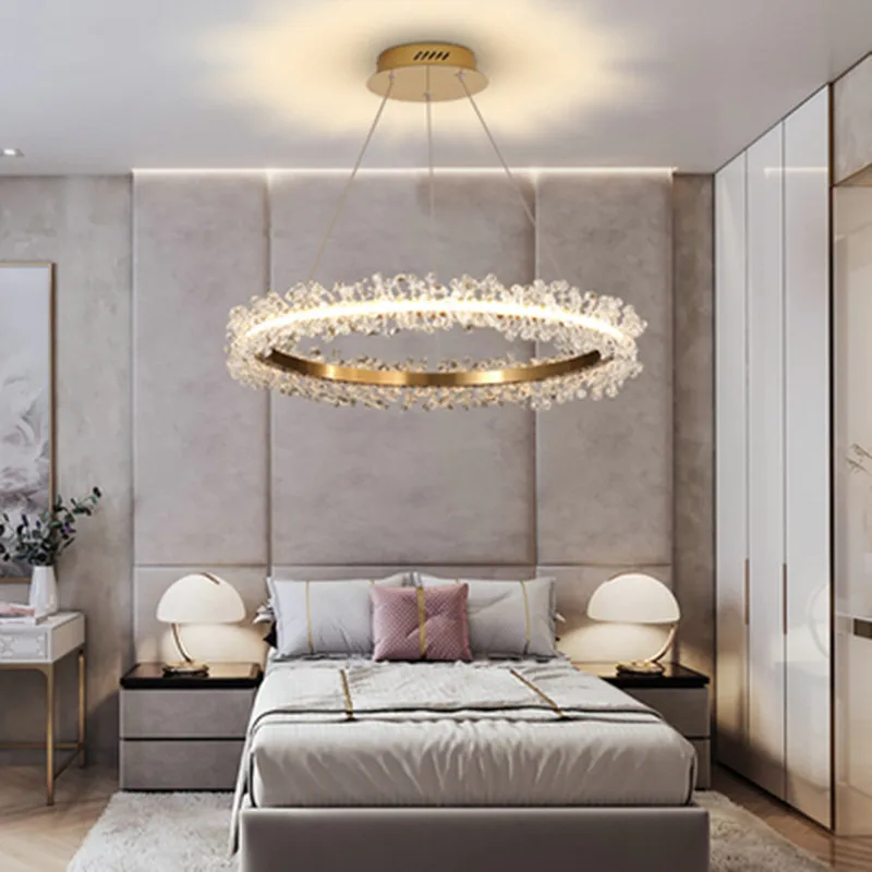

Ring design modern crystal chandelier lamp AC110V 220V lustre LED chandelier living lighting and hotel lights