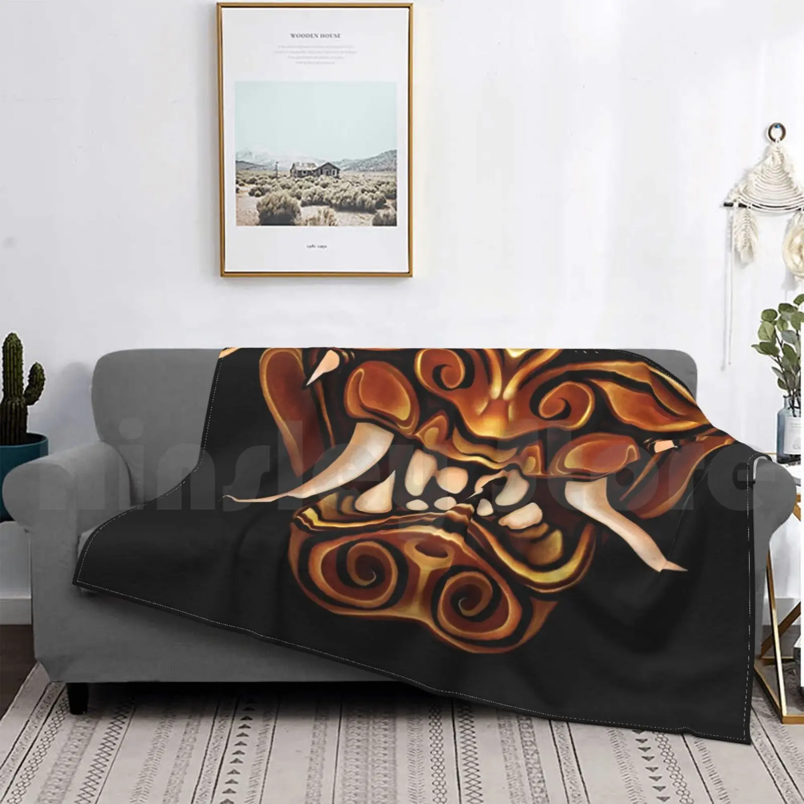 

Японское одеяло якай Rage Of The Oni, модный персонализированный японский нохальный кинотеатр Monomano Yokai Oni Hannya