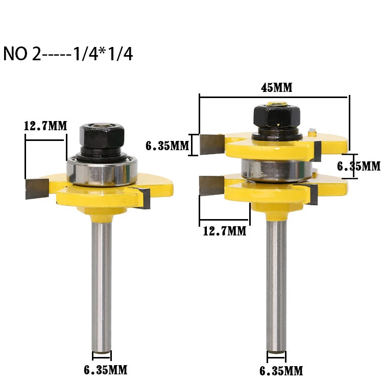 2 шт. набор фрез для работ по дереву 1/4 дюйма|Фреза| |