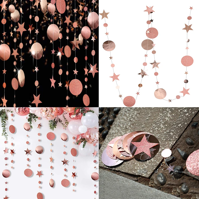 

Гирлянда из блестящей бумаги 4М черный золото