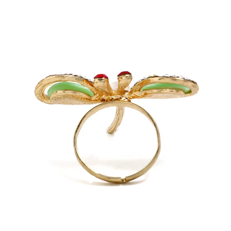 Корейское насекомое стрекоза кольца кристалл горный хрусталь свадебное кольцо