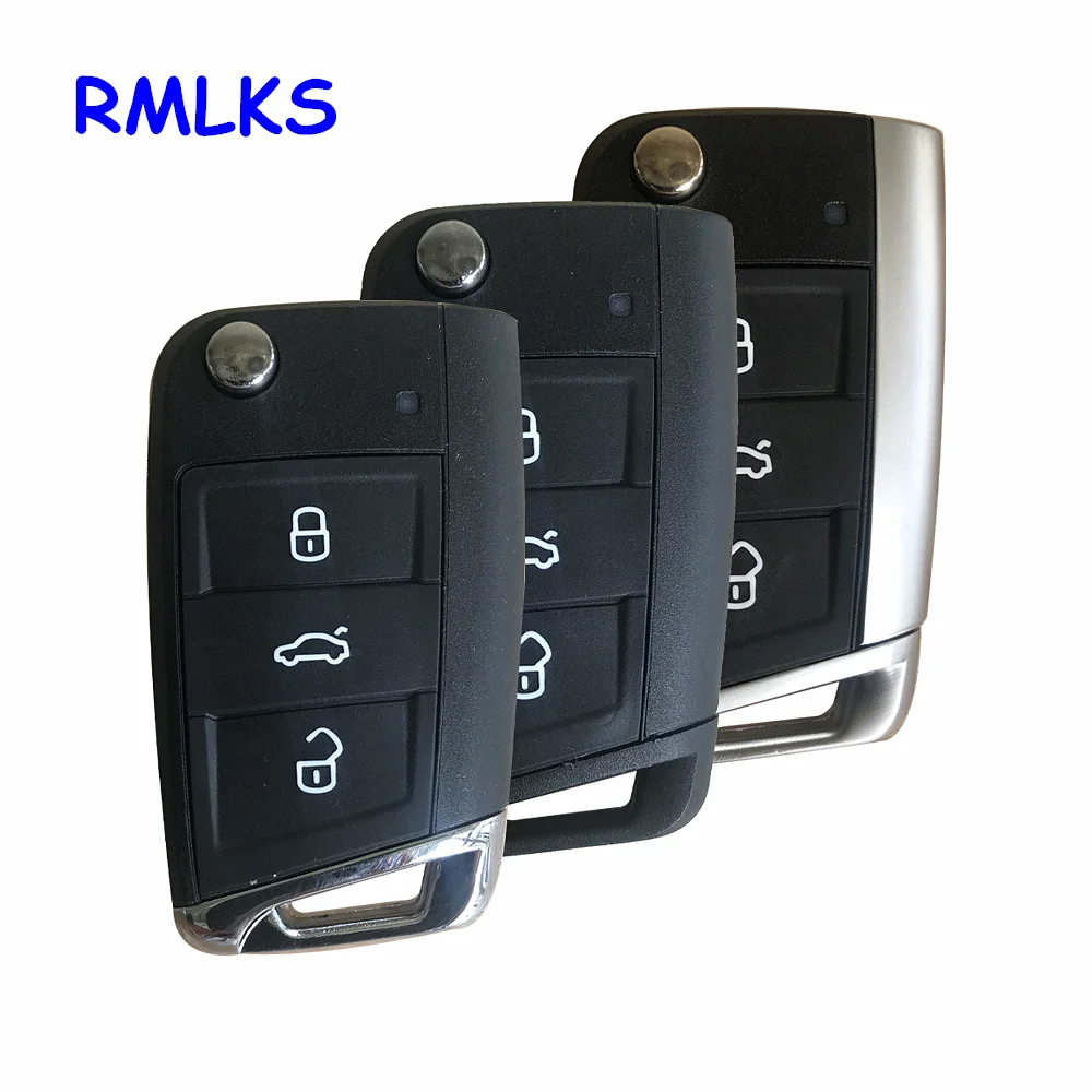 Чехол для автомобильного ключа пульта с 3 кнопками Volkswagen Passat B5 VW Golf 7 MK7 Skoda Seat Octavia