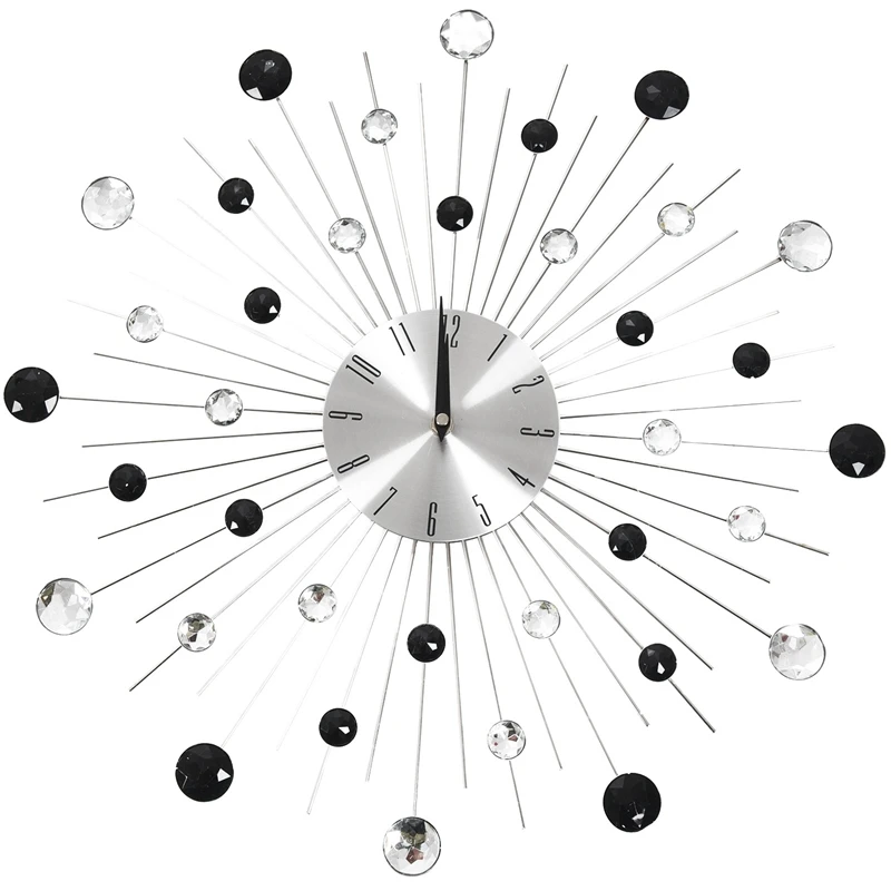 

Gypsophila Diamond Fashion Wall Clock Wrought Iron Clock Creative Clock Vintage Metal Art Wall Clock
