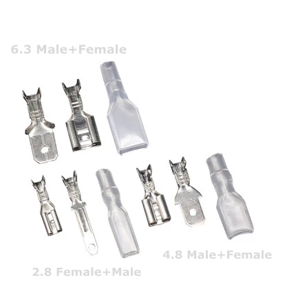 100 шт./лот обжимной клеммный соединитель Мама и папа 2 8/4 8/6 3 мм серебристые