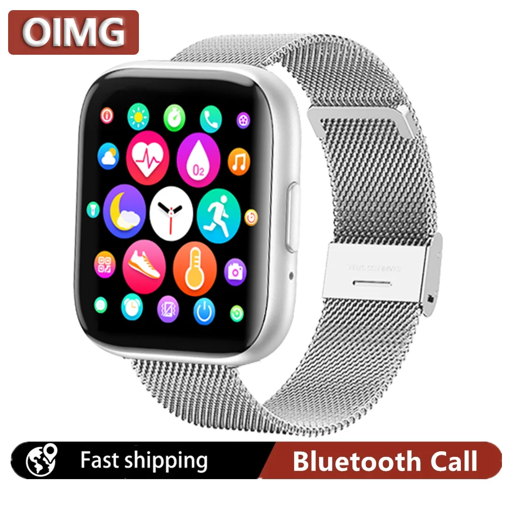 

OIMG 2021 New Brand Bluetooth Call Smart Watch Men Pedometer Watches Women Sport Fitness Heart Rate BP Smartwatch Supports Phone