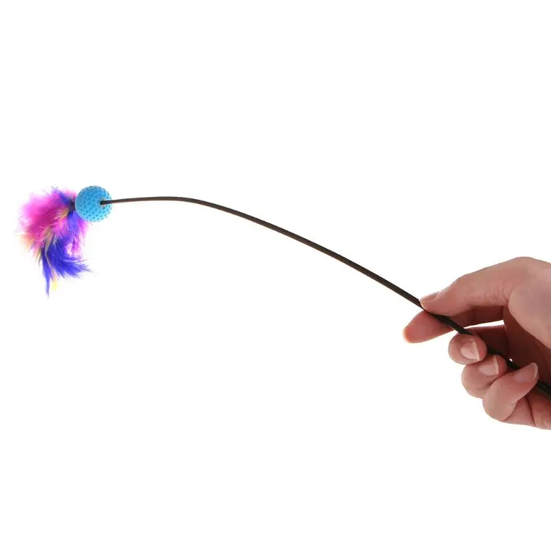 Игрушки для кошек палка перо мяч Забавный интерактивный Котенок Pet писк тизер