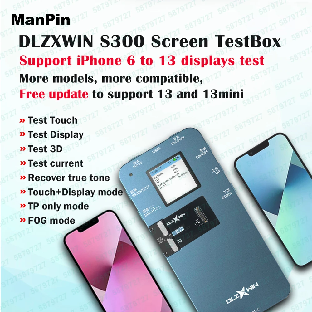 Probador de pantalla LCD 2 en 1 S300 para m&oacute;vil, herramienta de prueba t&aacute;ctil 3D, para iPhone 13, 12, 11 Pro MAX, XS, 8, 7, 6, Huawei P Mate Nova-4