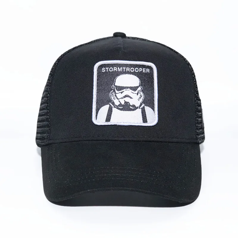 black STORMTROOPER Высокое качество, Вейдер, Дальнобойщик, кепка, Звездные войны, шапка, Звездные войны, унисекс, для мужчин, Дальнобойщик, кепка, косплей, бейсбольная кепка, летние шляпы для папы - Цвет: black STORMTROOPER