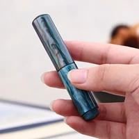 majohn wancai mini resin blue fountain pen iridium eff nib 0 380 5mm portable palm short travel ink pen writing office set
