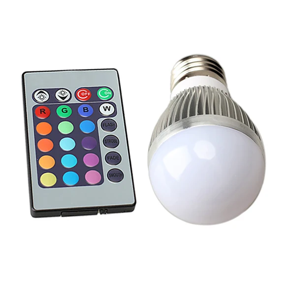 

16 Color Changing LED RGB Globe Light Bulbs 3W With Remote Control E27 Screw Bayonet Base Home Decoration Lamp 85-265V TB