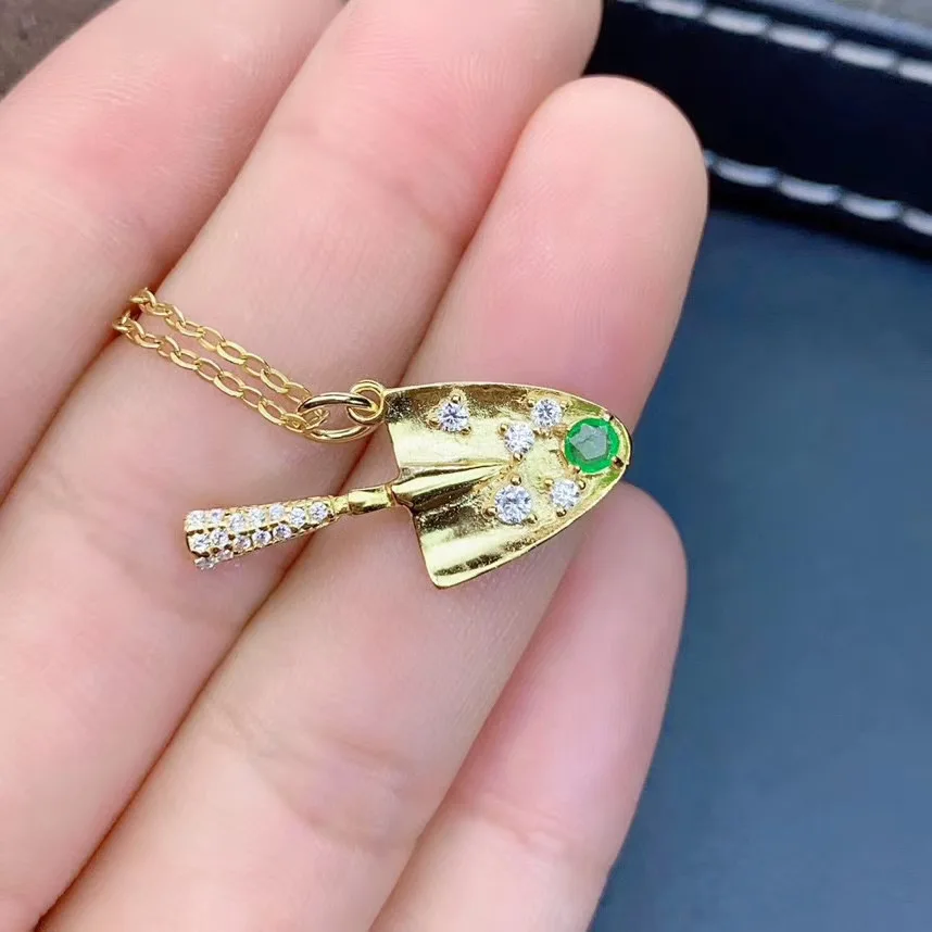 Лучший подарок ожерелье с натуральным изумрудом кулон из серебра 925 пробы