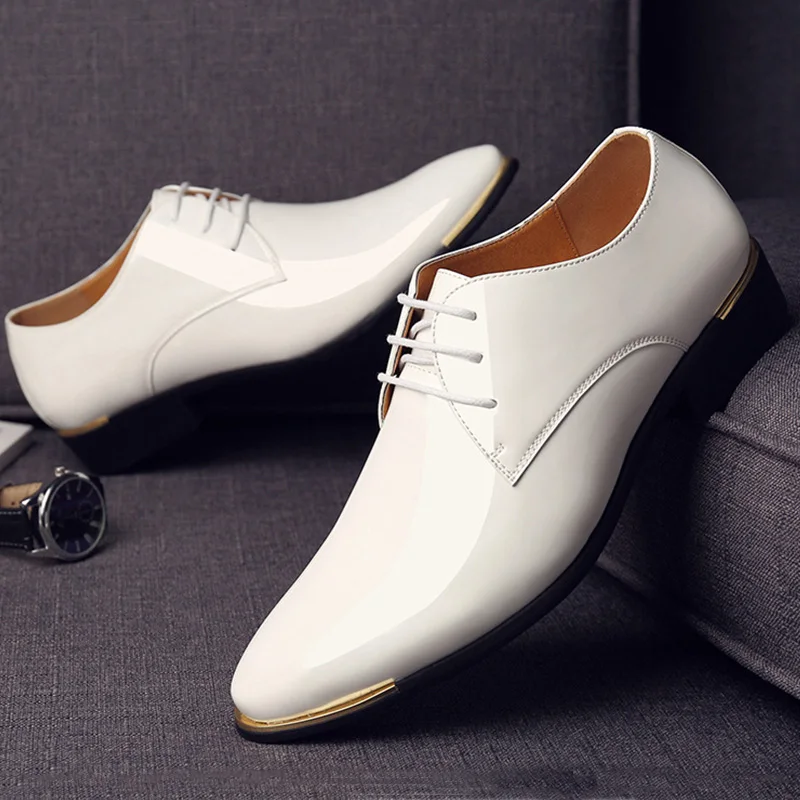 Мужские кожаные туфли на шнуровке размера плюс 44-47 весна/лето дизайнерские