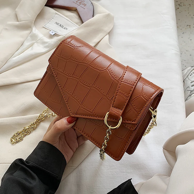 Брендовые роскошные сумки через плечо из искусственной кожи с крокодиловым