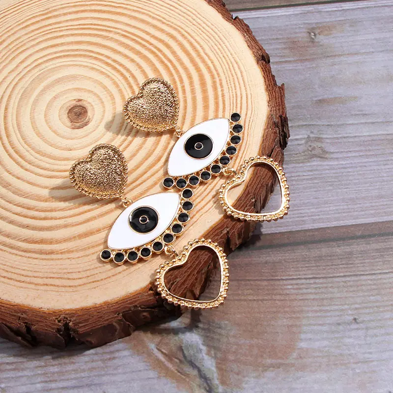 JJFOUCS 2019 модные серьги подвески золотого цвета в форме сердца для женщин ювелирные