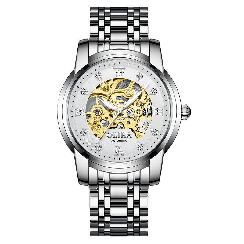

New Men's Fashion Hollowed-out Mechanical Watch Stainless Steel Large Dial Automatic Mechanical Watch Luminous Business Watch
