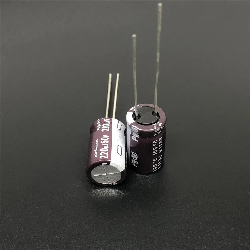 

10pcs/100pcs 220uF 50V NICHICON PW Series 10x16mm Low Impedance Long Life 50V220uF Aluminum Electrolytic capacitor