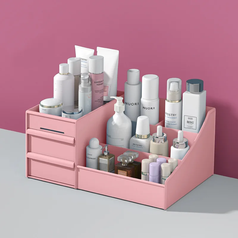 

Desktop Cosmetic Storage Box Drawer Type Plastic Jewelry Organizer Storage Bin Rack Brush Holder Makeup Drawers