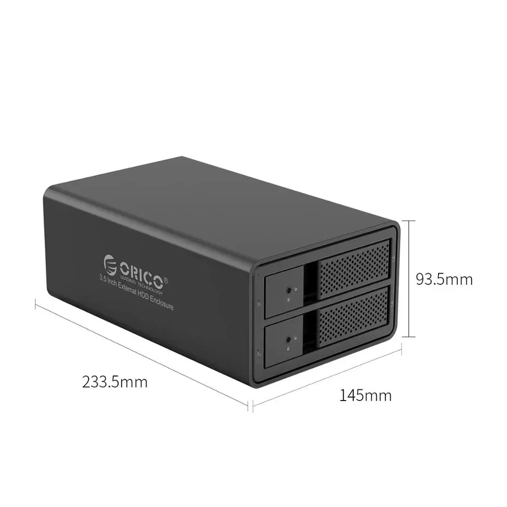 

ORICO 95 Series 2 bay 3.5 inch HDD Docking Station USB3.0 With RAID Aluminum HDD Enclosure 36W External Power Adapter HDD Case