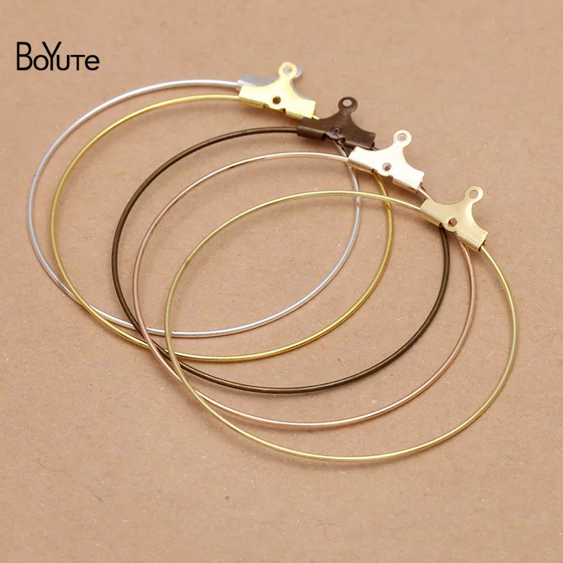 

BoYuTe (50 Pieces/Lot) 40MM Metal Brass Earring Hoop Accessories Diy Handmade Jewelry Findings Components