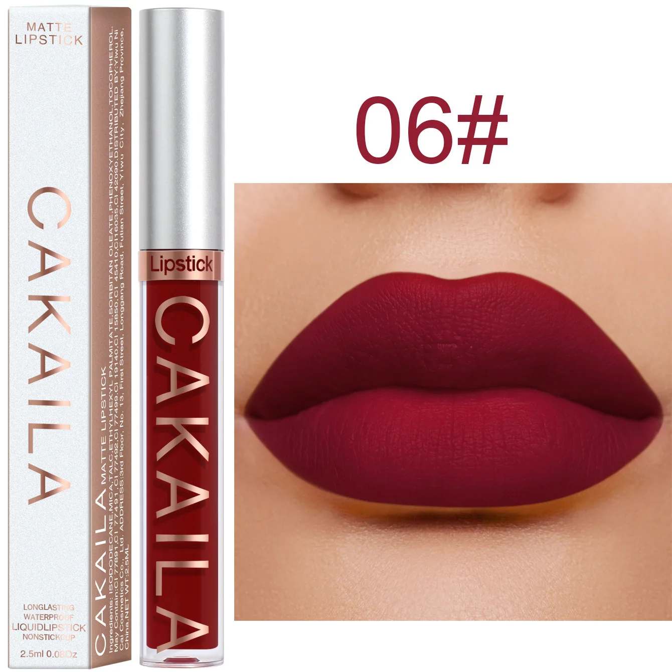 

Dark Red Velvet Matte Lipstick Lip Gloss Liquid Lip Tint Cream Pigment Long Lasting Silky Texture For Lips Women's Cosmetics