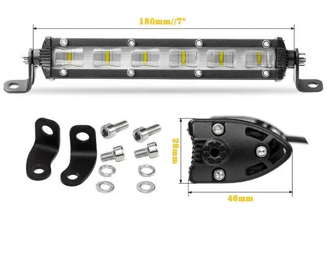 Светодиодный светильник бар 30 Вт 2 шт. набор аксессуаров VISORAK 7 дюймов