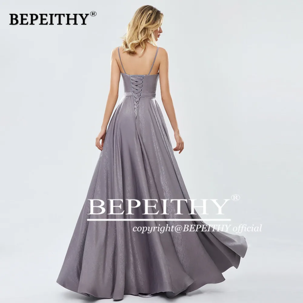 BEPEITHY Robe De Soiree длинное платье с v-образным вырезом элегантные вечерние платья Черные А-образные вечерние платья для выпускного вечера