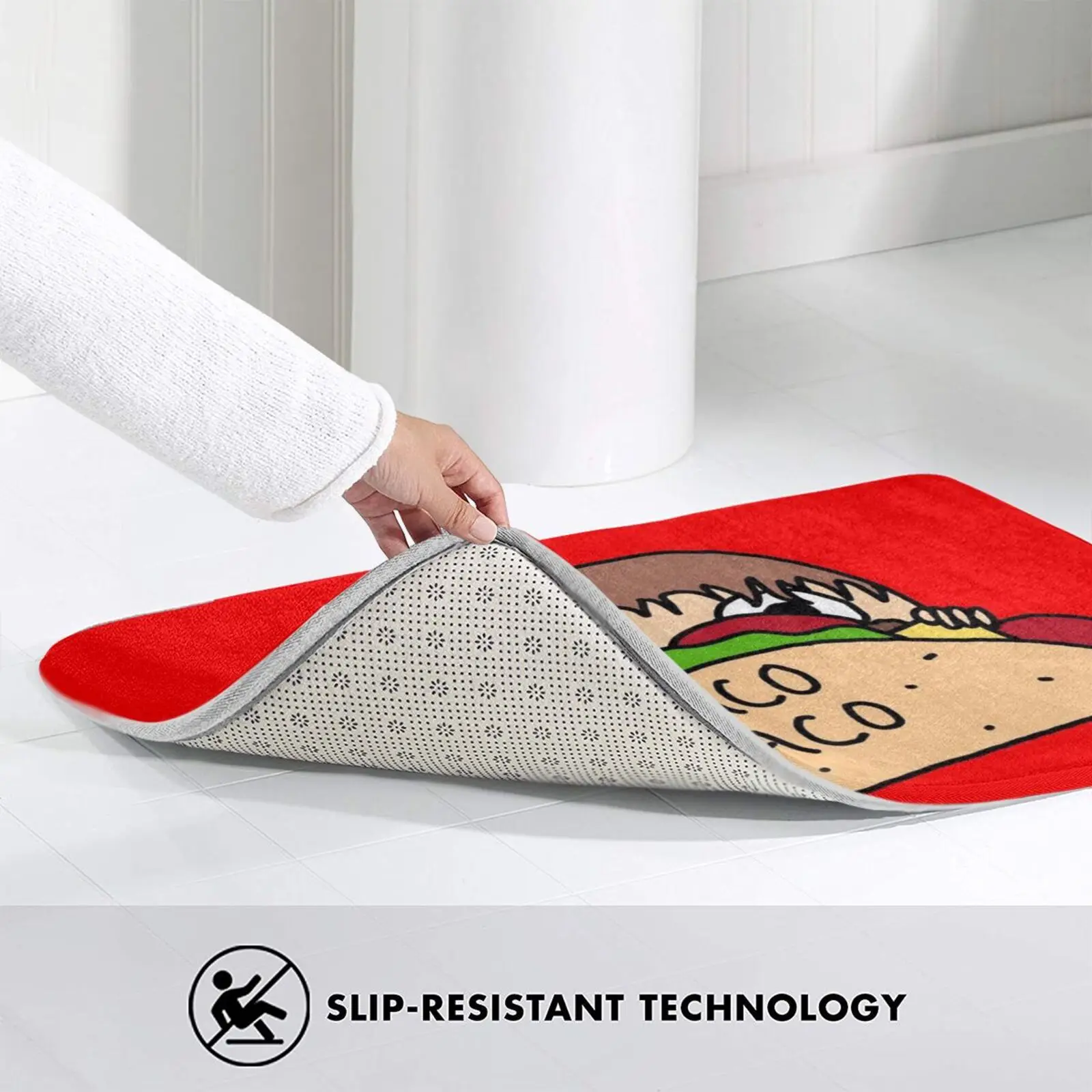 

Paco Taco Carpet Mat Rug Cushion Paco Taco Food Tacos Cheese Lettuce Tomatoes Meat Funny Kid