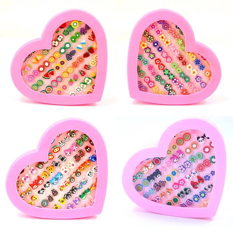 

36 Pairs/Set Kids Earring Stud Cartoon Fruit Kawai Stud Earrings Set Handmade Fruits Cartoon Earrings For Women Girls Children